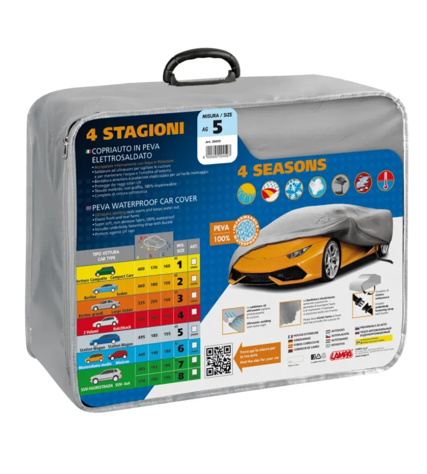 Telo copriauto in peva elettrosaldato 4 stagioni - ag-5 - cm 155x185x495 20459